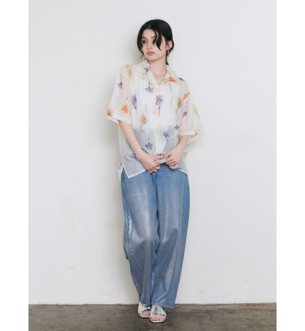 MURUA「フラワーシアーオープンカラーシャツ【WEB限定】」|シャツ・ブラウス|