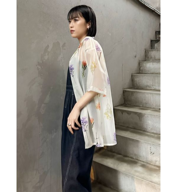 MURUA「フラワーシアーオープンカラーシャツ【WEB限定】」|シャツ・ブラウス|