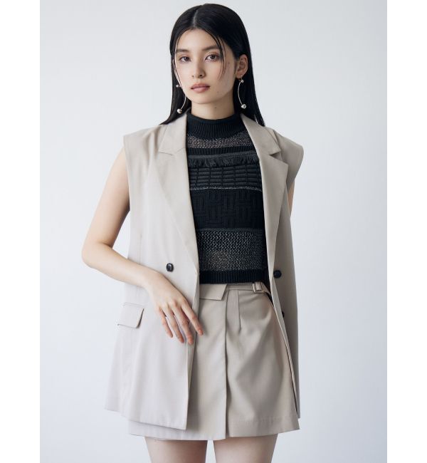 MURUA「バックベルトテーラードジレ【セットアップ着用可】」|ベスト・ジレ|