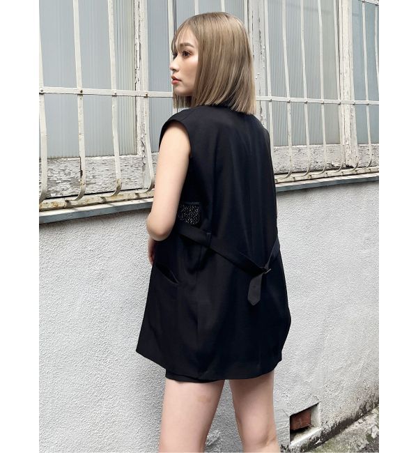 MURUA「バックベルトテーラードジレ【セットアップ着用可】」|ベスト・ジレ|