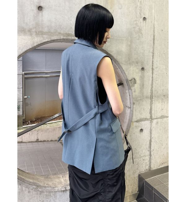 MURUA「バックベルトテーラードジレ【セットアップ着用可】」|ベスト・ジレ|