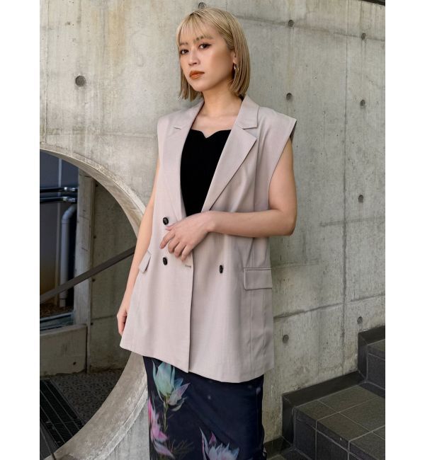 MURUA「バックベルトテーラードジレ【セットアップ着用可】」|ベスト・ジレ|