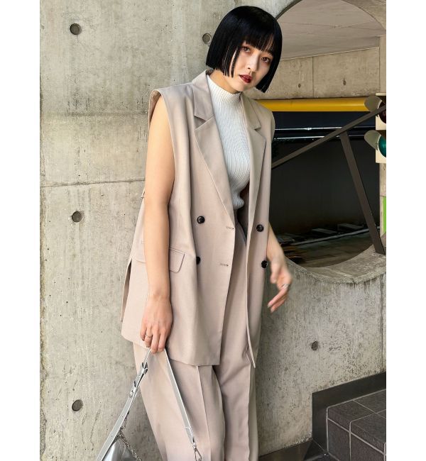 MURUA「バックベルトテーラードジレ【セットアップ着用可】」|ベスト・ジレ|