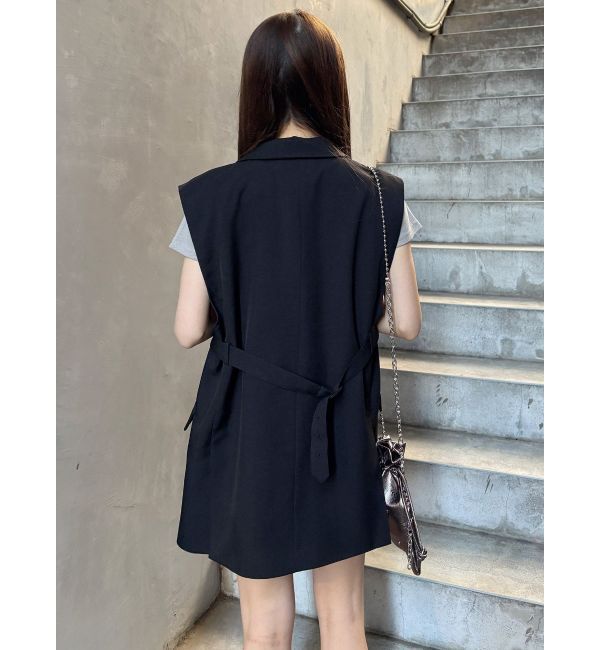 MURUA「バックベルトテーラードジレ【セットアップ着用可】」|ベスト・ジレ|