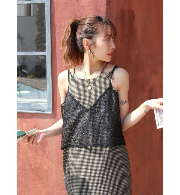 Ungrid「ギンガムチェックフィットキャミワンピース」|ワンピース|