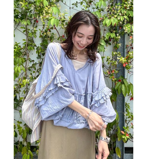 Ungrid「ビーズデザインスリーブボリュームブラウス」|シャツ・ブラウス|