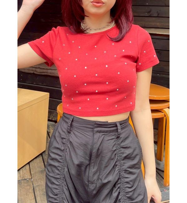 EVRIS「ラインストーンコンパクトＴシャツ」|Tシャツ・カットソー|