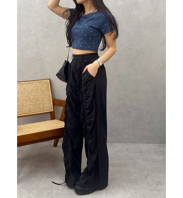 EVRIS「ラインストーンコンパクトＴシャツ」|Tシャツ・カットソー|