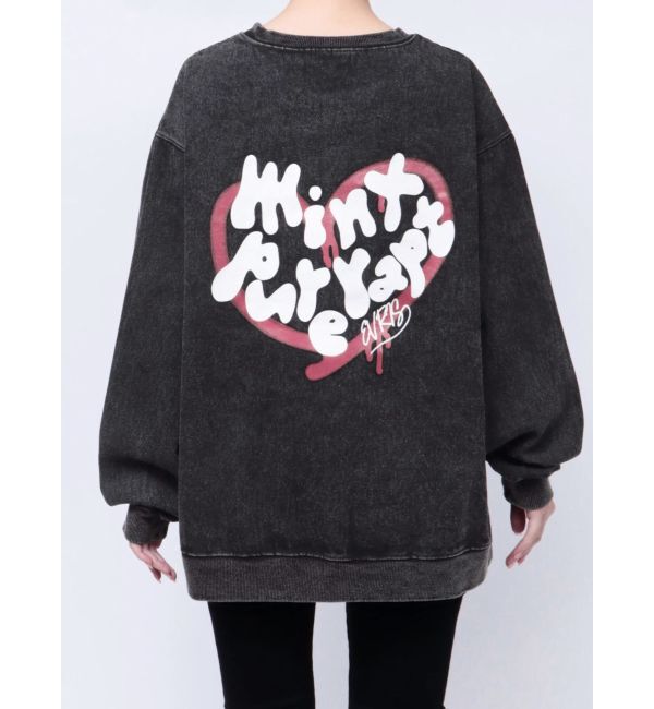 EVRIS「HEART PRINT DENIMトップス」|スウェット・ジャージ|
