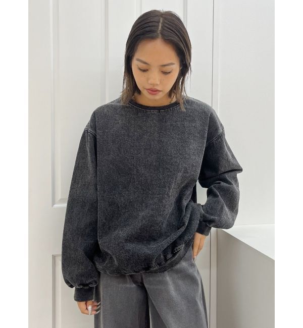 EVRIS「HEART PRINT DENIMトップス」|スウェット・ジャージ|