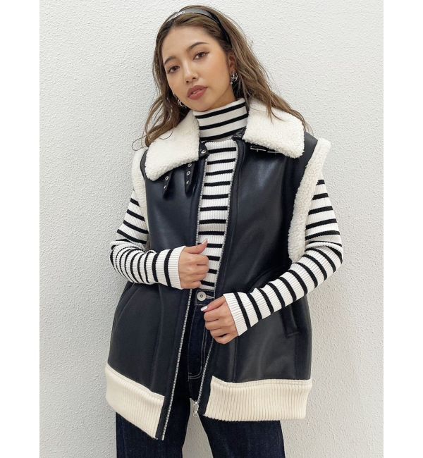 GYDA「フェイクムートンベスト」|ダウンベスト・ベスト|