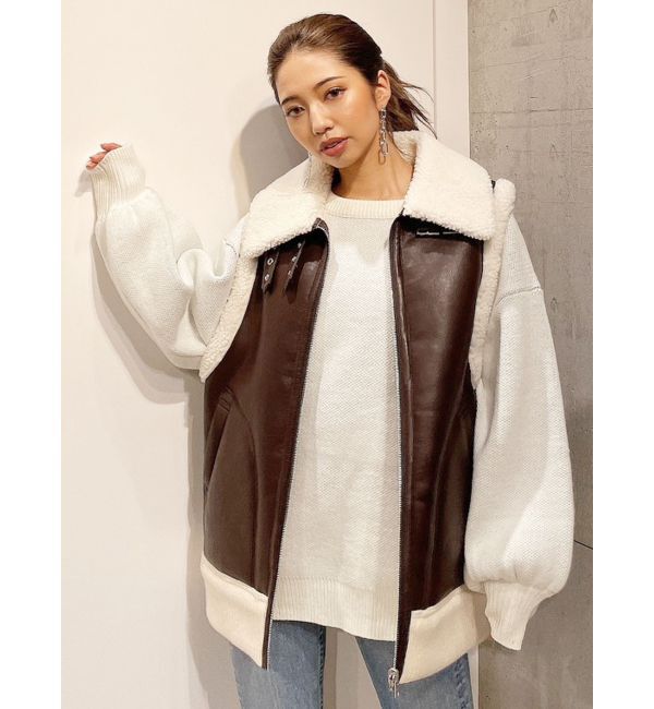 GYDA「フェイクムートンベスト」|ダウンベスト・ベスト|