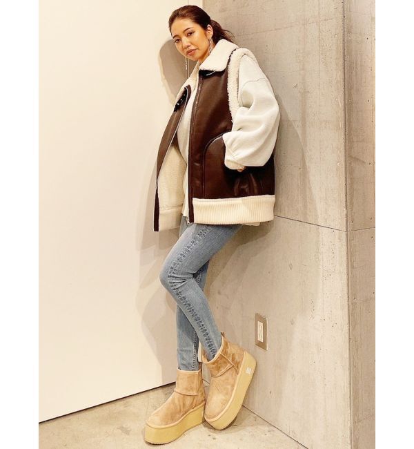 GYDA「フェイクムートンベスト」|ダウンベスト・ベスト|