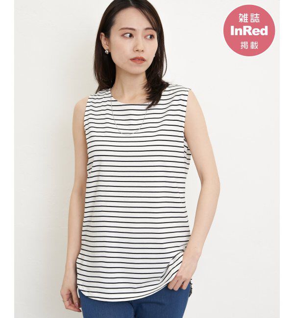 ikka「【雑誌InRed5月号掲載】コットンUSA裾ラウンドノースリプルオーバー」|タンクトップ|ソノタA