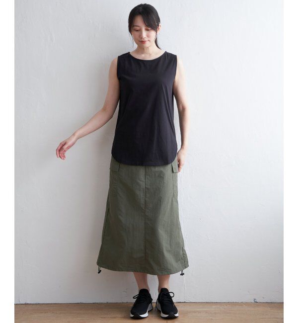 ikka「【雑誌InRed5月号掲載】コットンUSA裾ラウンドノースリプルオーバー」|タンクトップ|