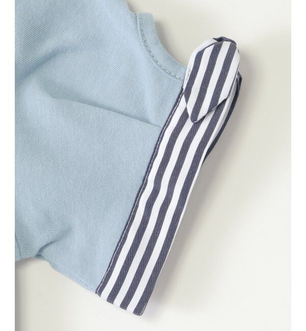 ikka kids「ソデストライプリボンロゴＴ」|Tシャツ・カットソー|