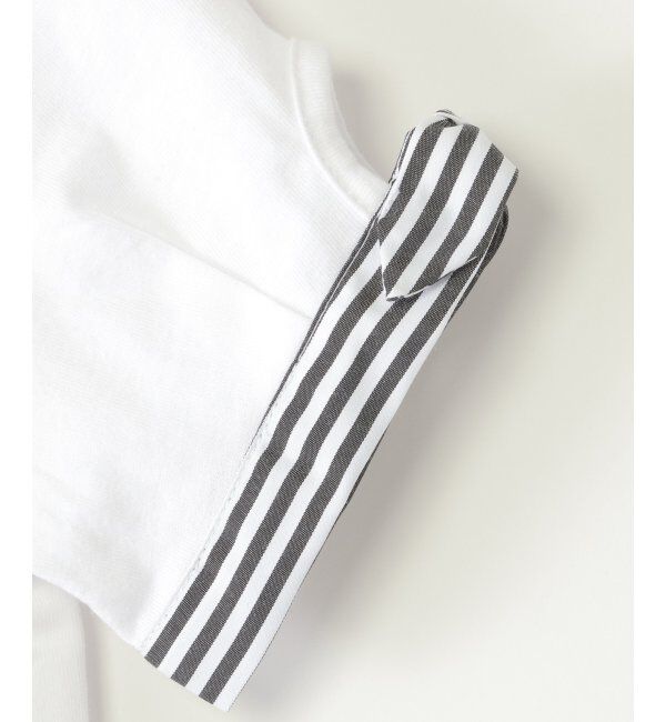 ikka kids「ソデストライプリボンロゴＴ」|Tシャツ・カットソー|