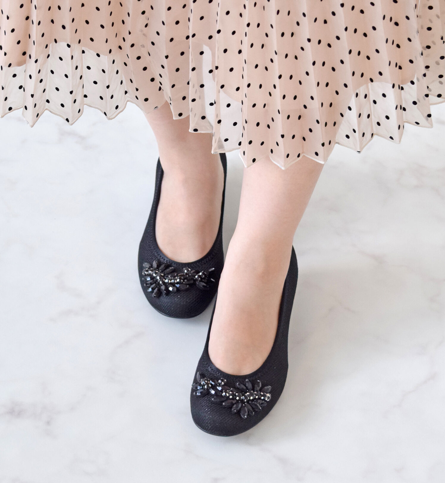 Bridget Birkin「【Bridget Birkin Walk】フラワービジューウォーキングパンプス」|パンプス|