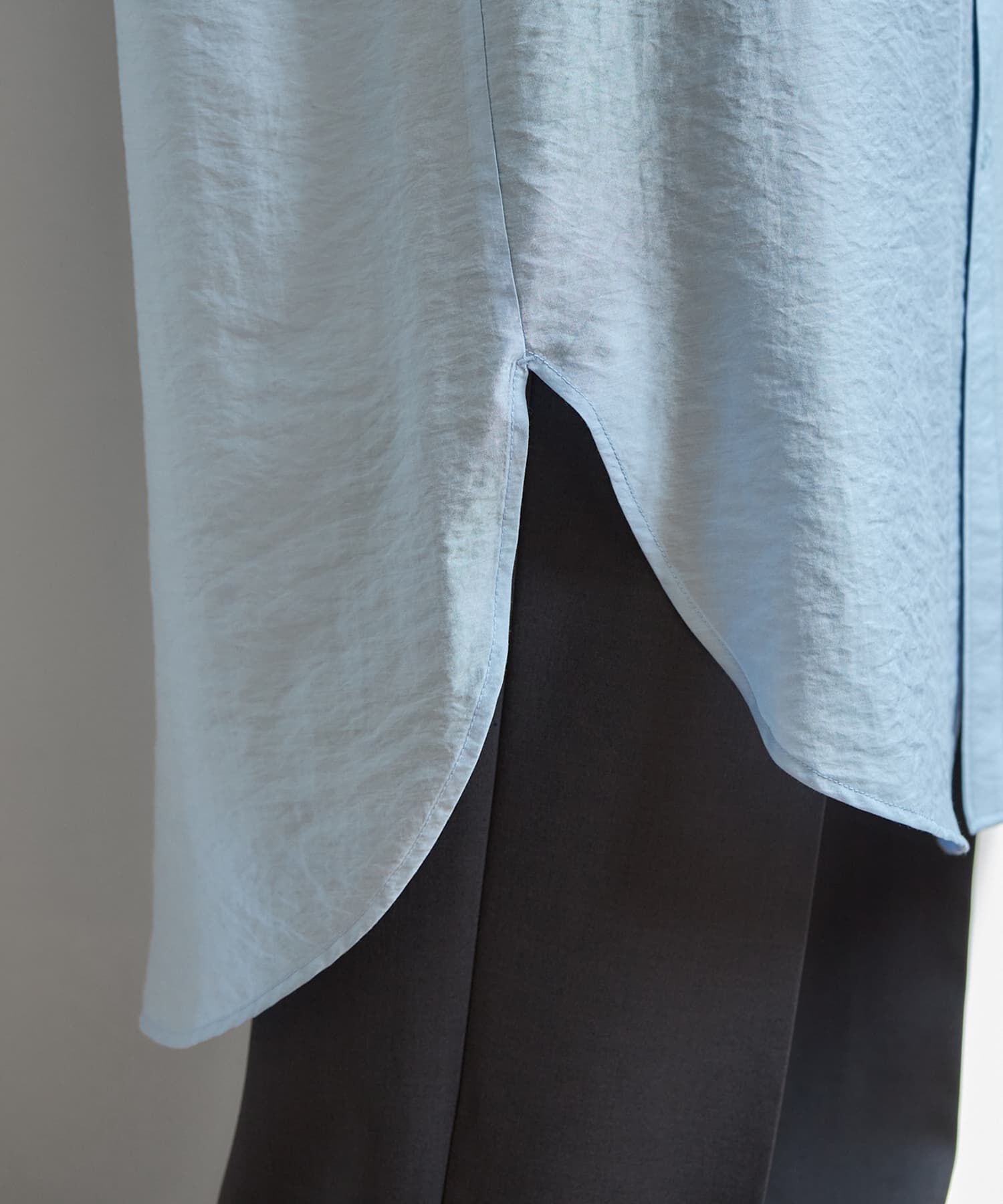 STYLE DELI「微シアー＆微光沢シワ加工シャツワンピース」|ワンピース|