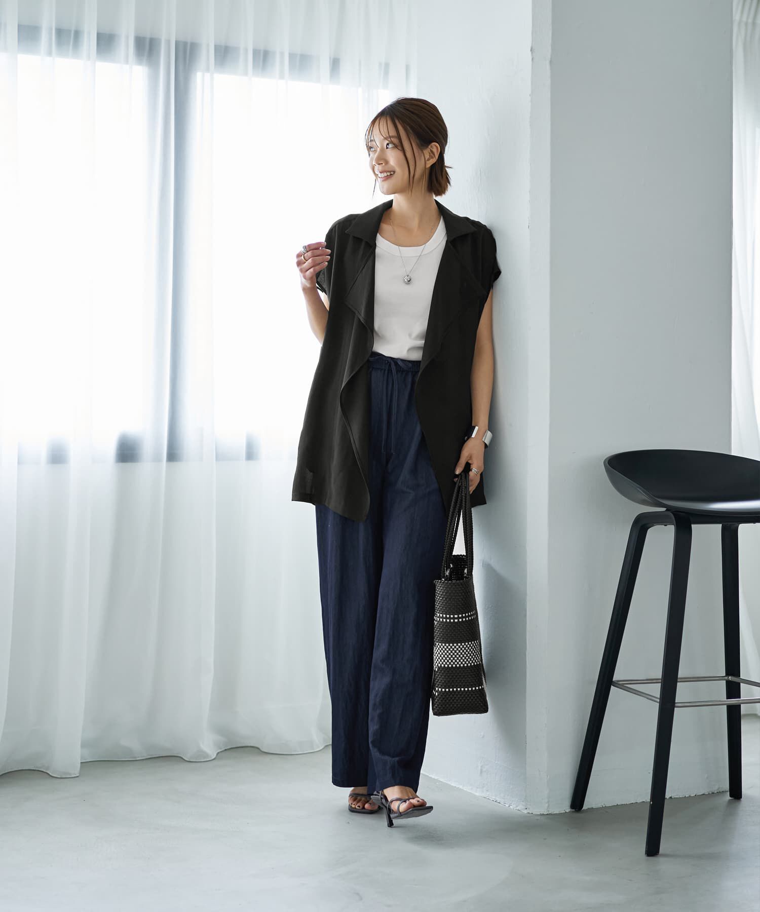 STYLE DELI「サラッと涼しいドレープネックオープンジャケット」|その他|