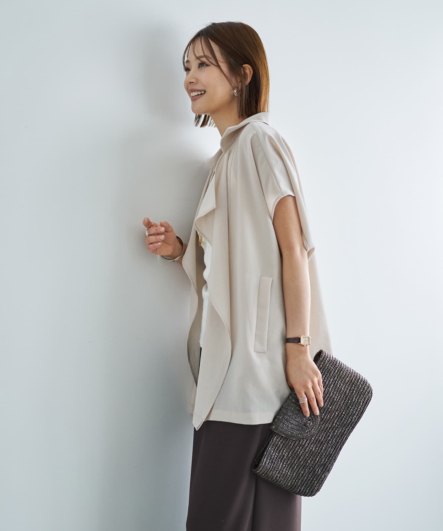 STYLE DELI「サラッと涼しいドレープネックオープンジャケット」|その他|