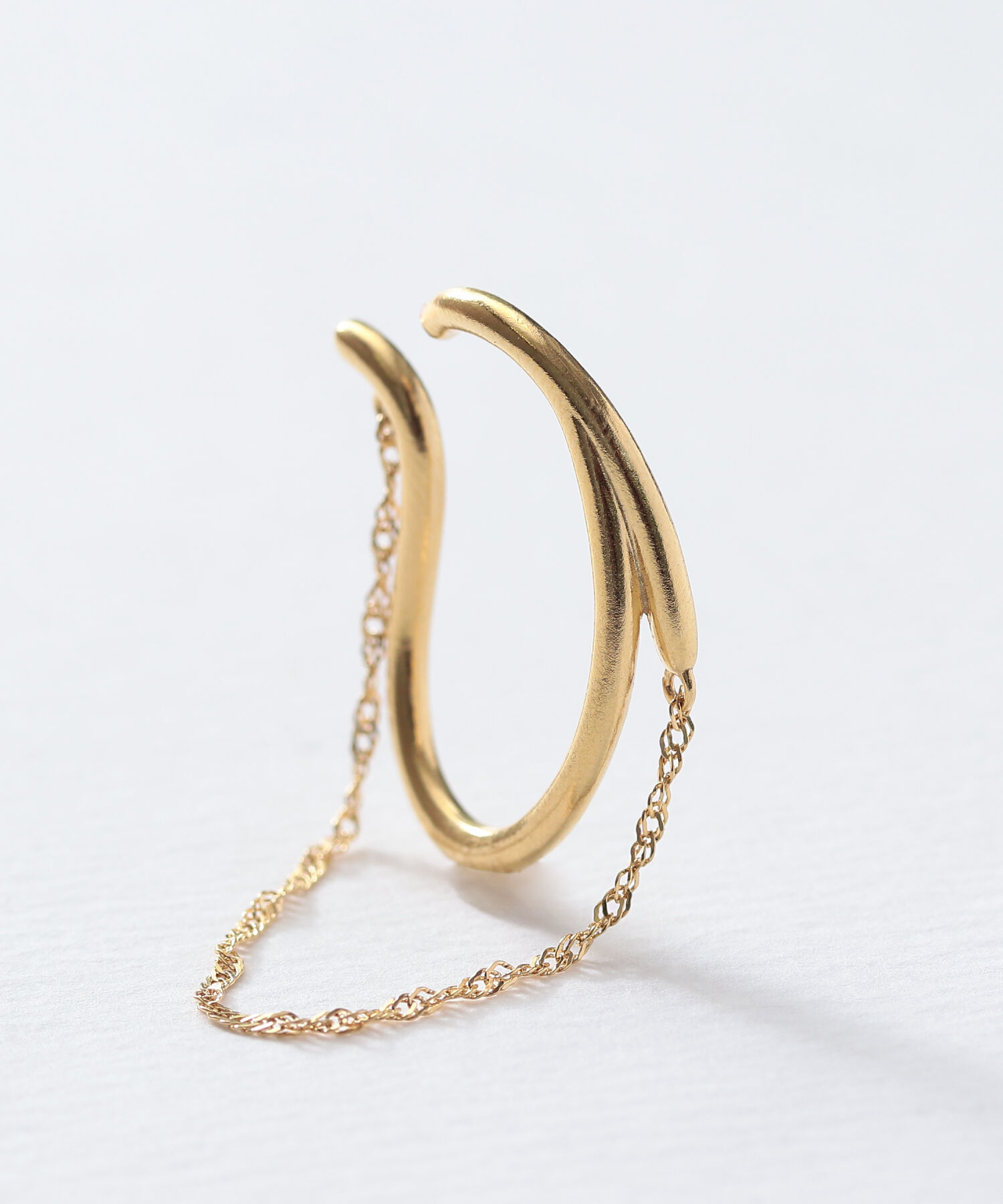  「silver925 ロングスクリューチェーン イヤーカフ（ニッケルフリー）」|イヤーカフ|ゴールド系