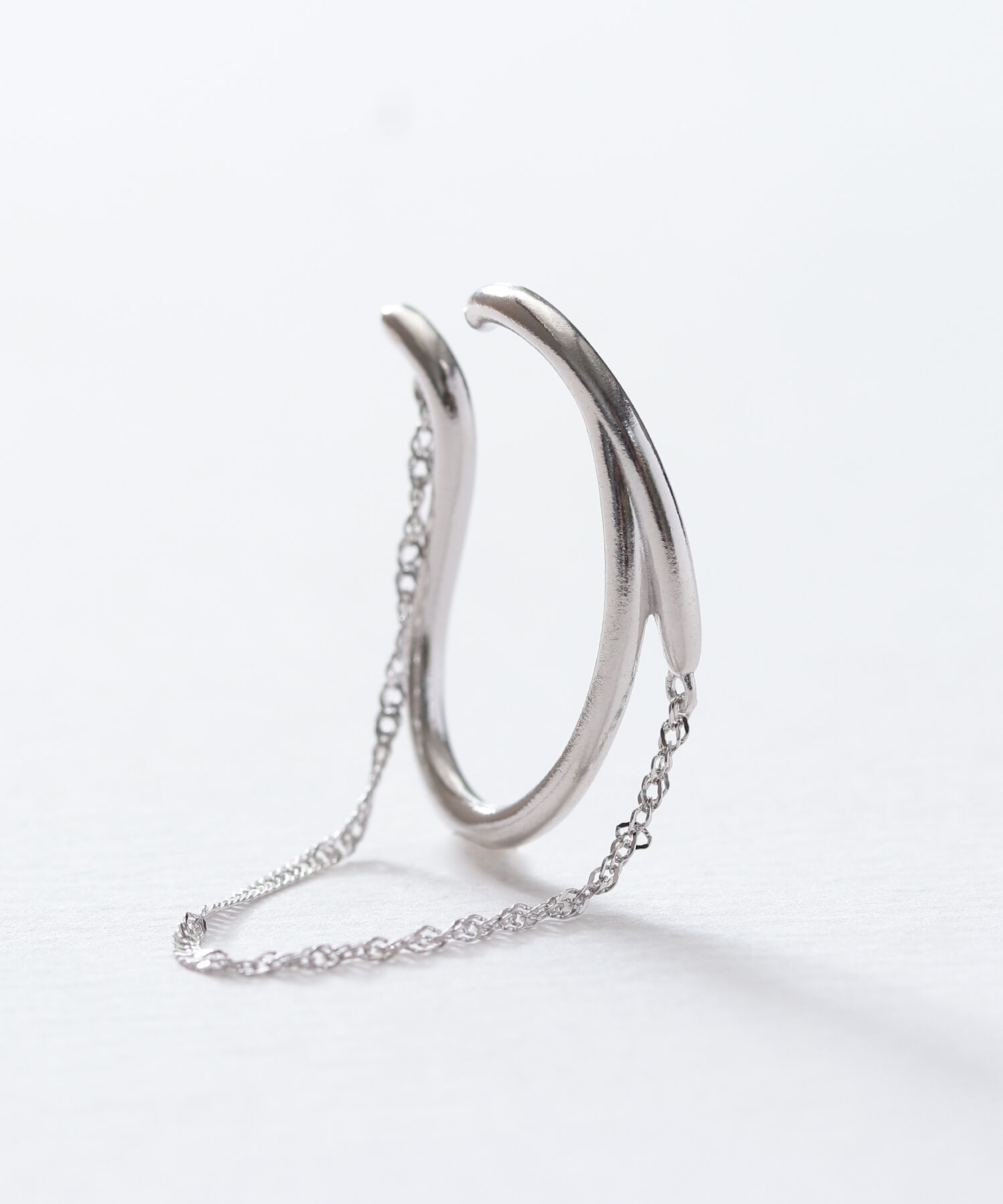  「silver925 ロングスクリューチェーン イヤーカフ（ニッケルフリー）」|イヤーカフ|シルバー系