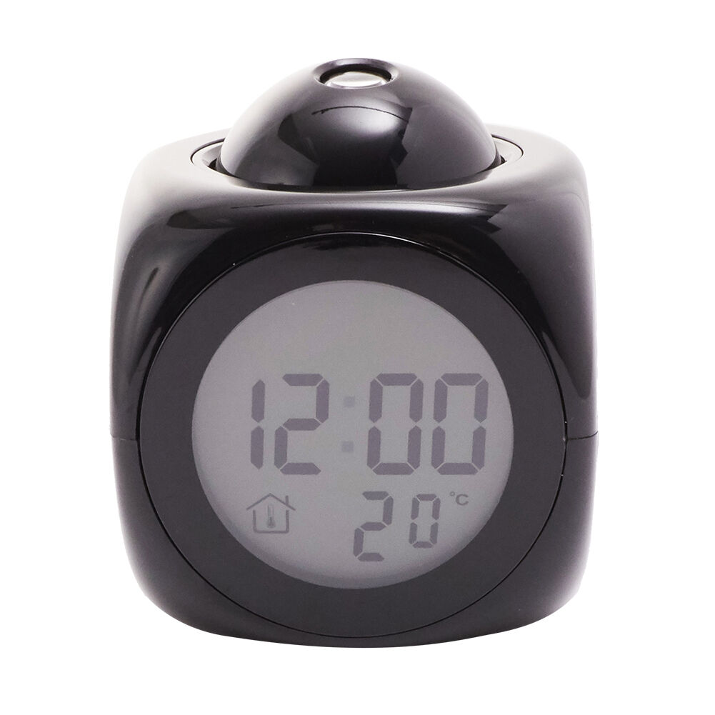 BACKYARD FAMILY「置き時計 おしゃれ デジタル 通販 置時計 夜も見える 時計 プロジェクター 光る ライト 音声」|クロック・置時計|ブラック1