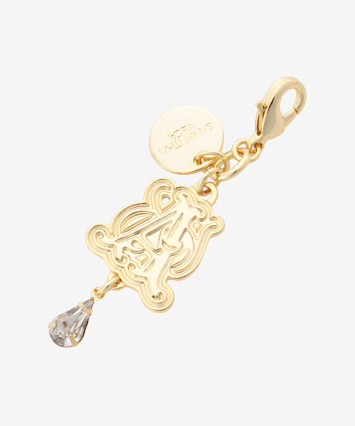 Samantha Vega「ドロップストーンイニシャルファスナーチャーム（A）」|チャーム・キーホルダー|ゴールド