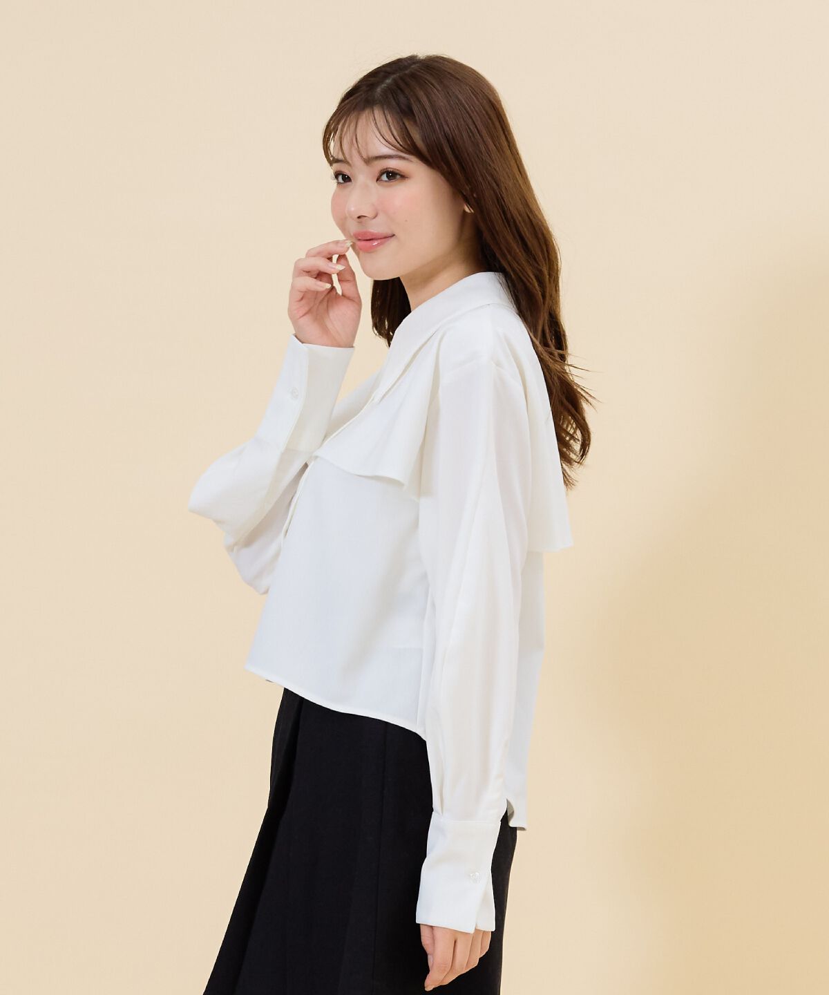 REDYAZEL「シャドーストライプケープシャツ」|シャツ・ブラウス|