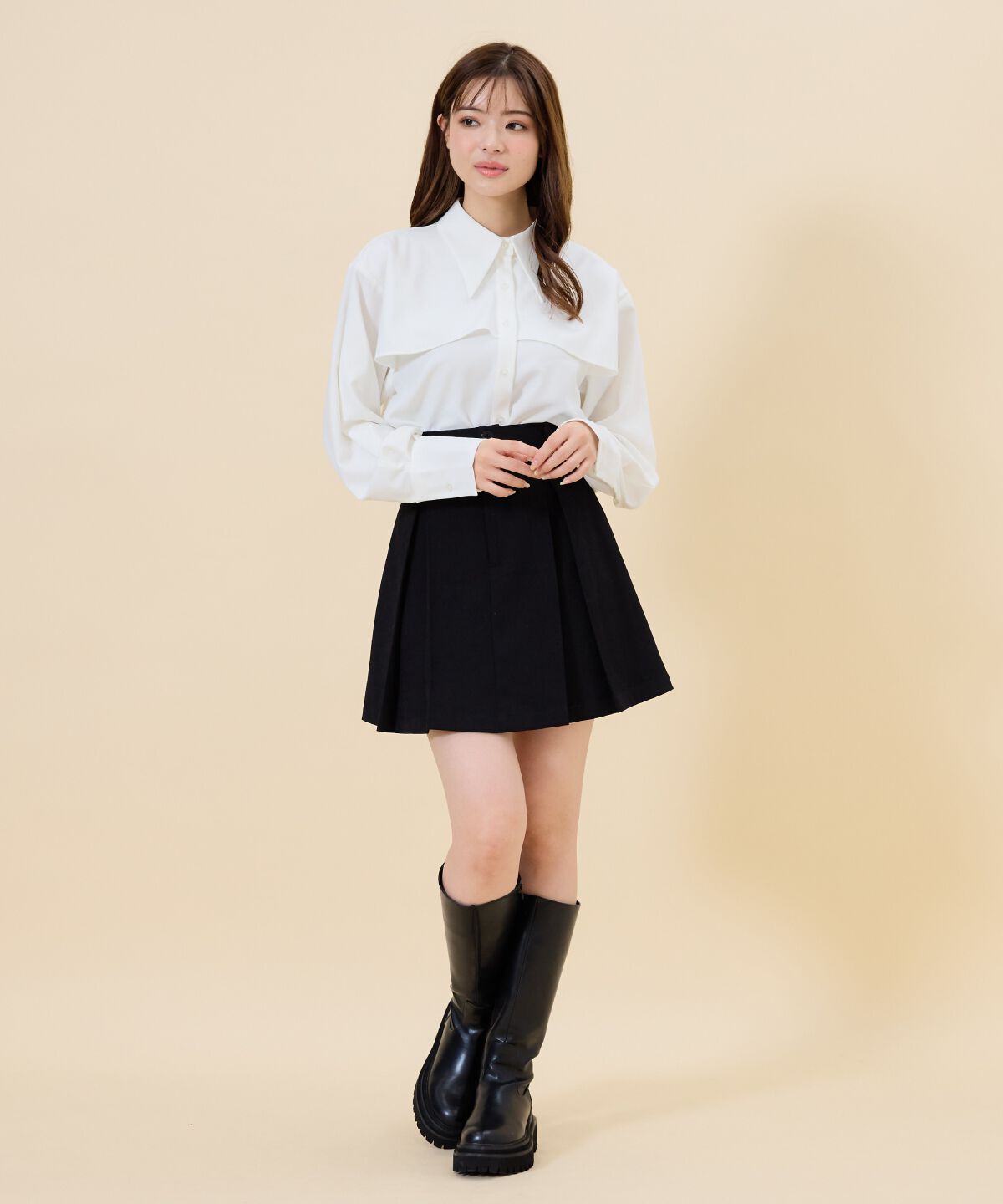 REDYAZEL「シャドーストライプケープシャツ」|シャツ・ブラウス|