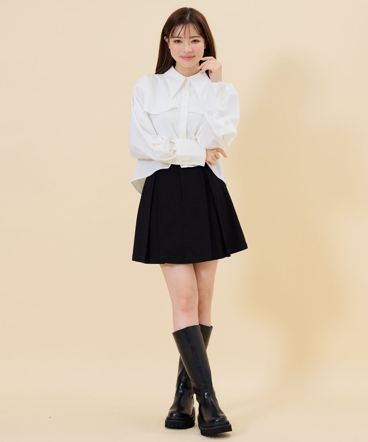 REDYAZEL「シャドーストライプケープシャツ」|シャツ・ブラウス|