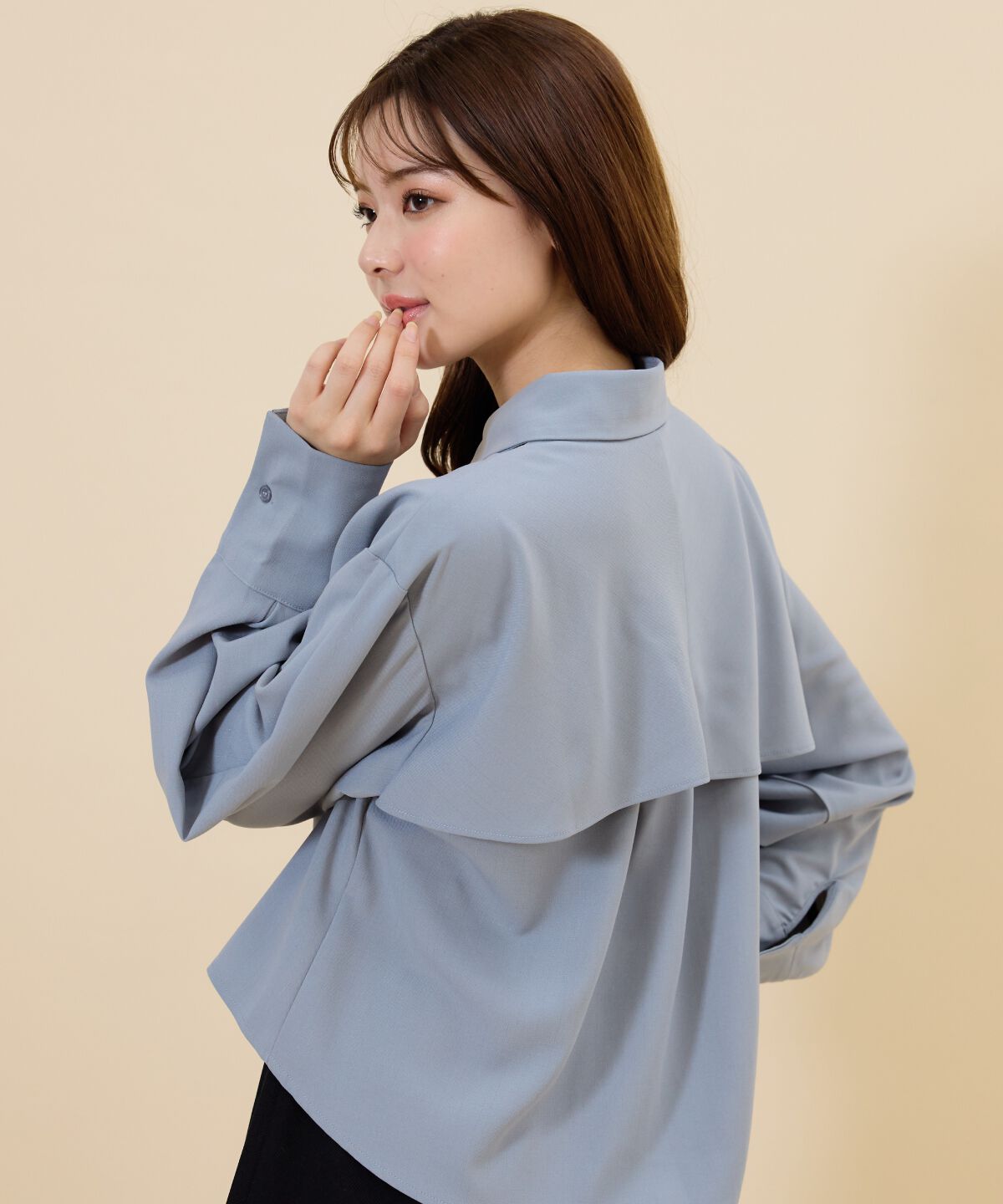 REDYAZEL「シャドーストライプケープシャツ」|シャツ・ブラウス|