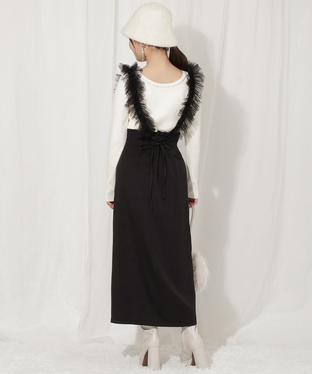 WILLSELECTION「チュールフリルジャンスカ」|ジャンパースカート|