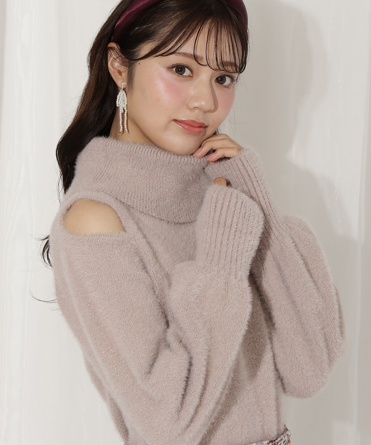 WILLSELECTION「ショルダースリットオフタートルフェザーニット」|ニット・セーター|