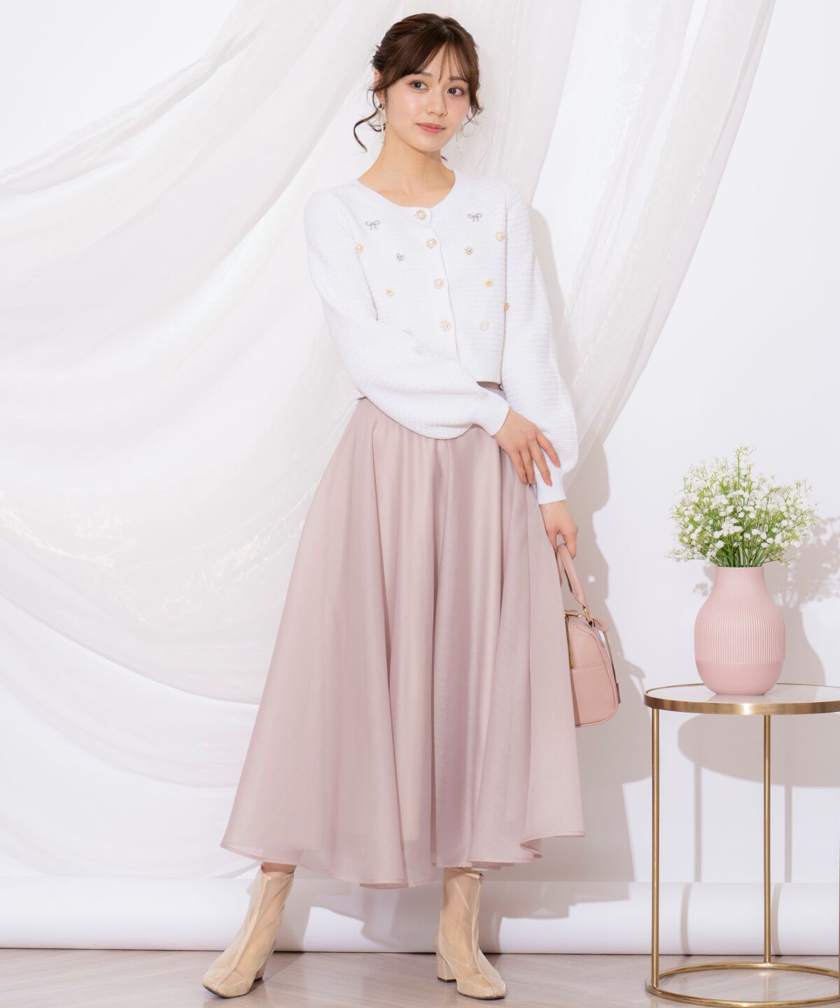 WILLSELECTION「シャイニービジューカーディガン」|カーディガン|