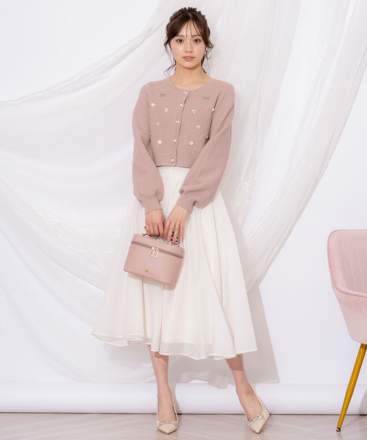 WILLSELECTION「シャイニービジューカーディガン」|カーディガン|