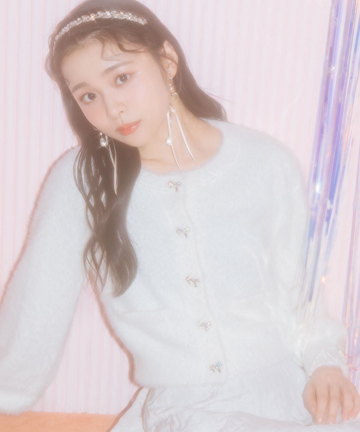 WILLSELECTION「リボンボタンフェザーカーディガン」|カーディガン|