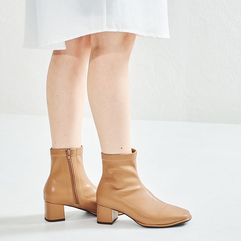 ORiental TRaffic「オーバースクエアトゥストレッチブーツ/21416」|ショートブーツ|