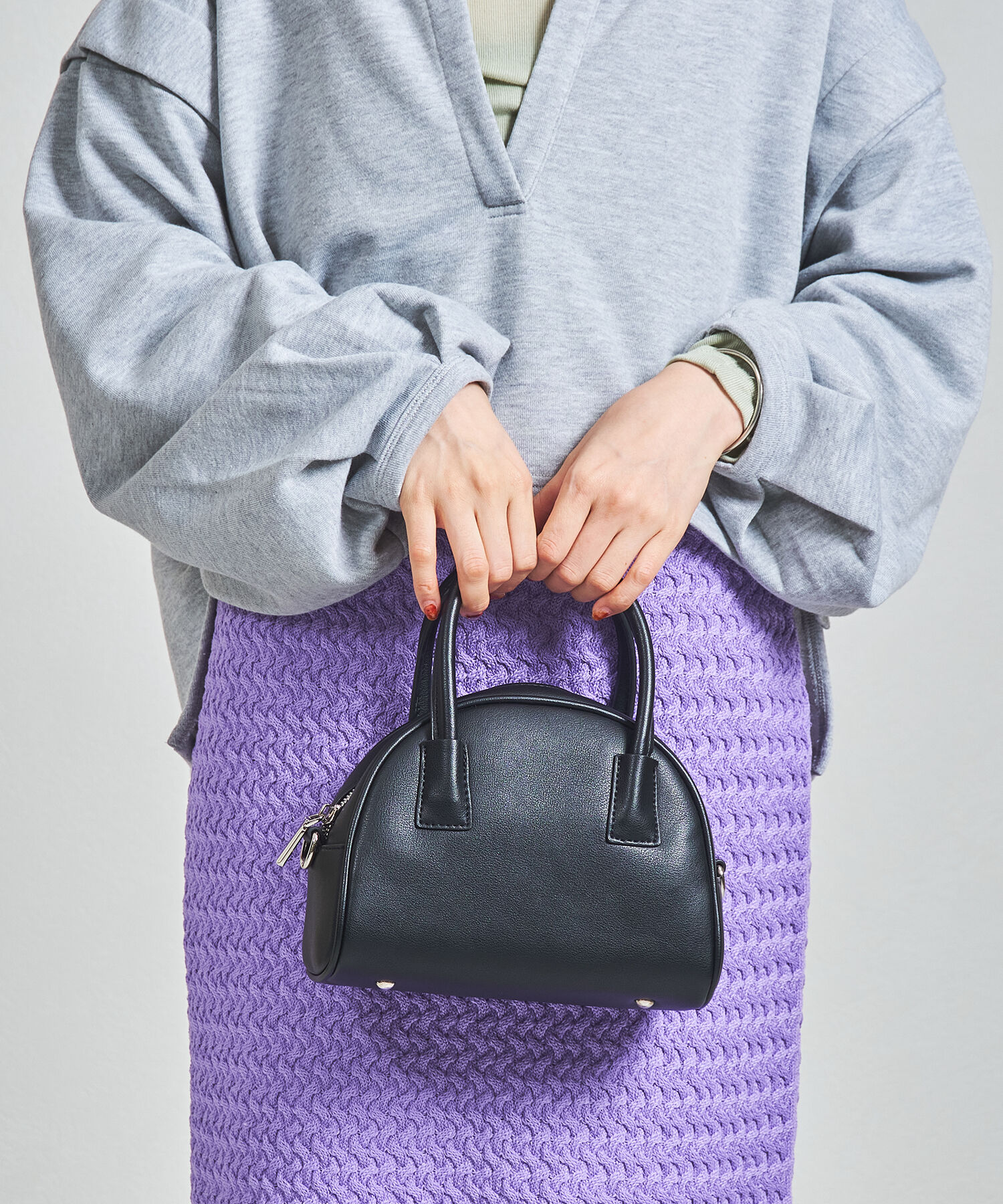 ORiental TRaffic「【アウトレット価格】ラウンド ミニ ボストンバッグ /BA-236」|ボストンバッグ|BLACK