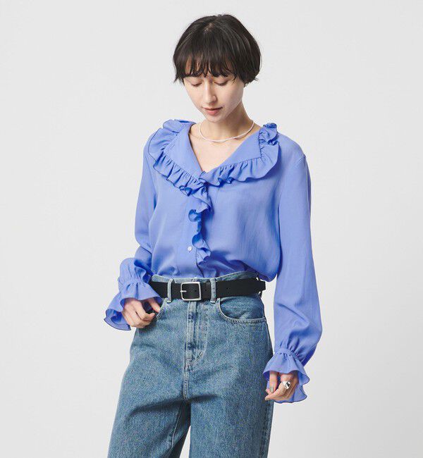 UNITED ARROWS「フリルカラー 2WAY ブラウス ‐ウォッシャブル‐」|シャツ・ブラウス|