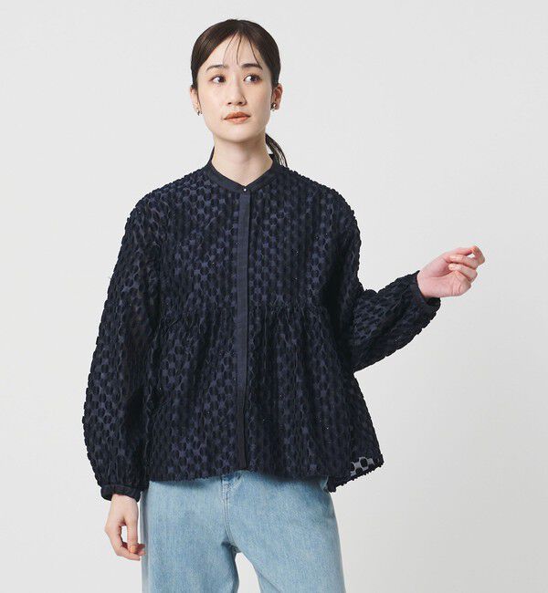 UNITED ARROWS「ラメ ドットジャガード ブラウス」|シャツ・ブラウス|