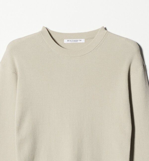 BEAUTY&YOUTH UNITED ARROWS「コットンブレンド リブライン ニットプルオーバー ウォッシャブル」|ニット・セーター|