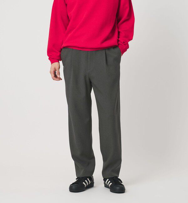 BEAUTY&YOUTH UNITED ARROWS「メランジ ダブルクロス 1プリーツ アジャスト パンツ NO.7」|チノ|DK.GRAY