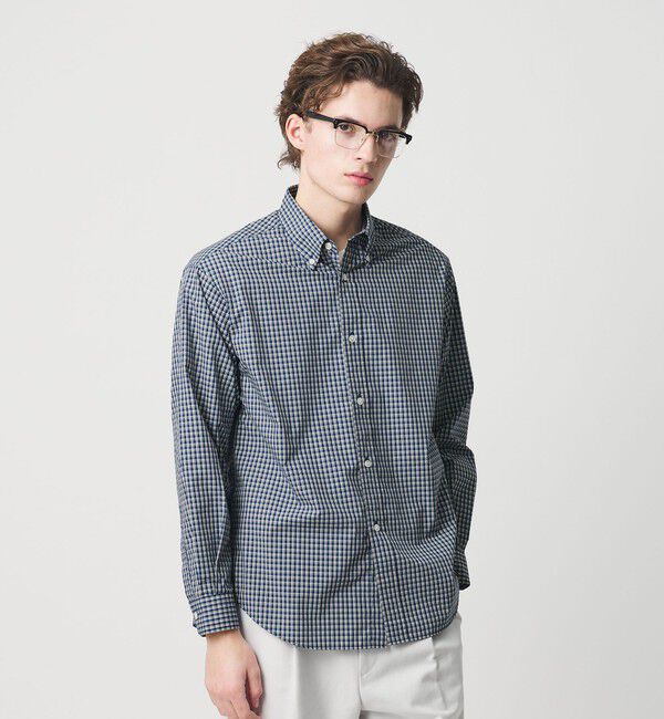 BEAUTY&YOUTH UNITED ARROWS「ミニチェック ボタンダウン シャツ FORM型」|シャツ・ブラウス|NAVY