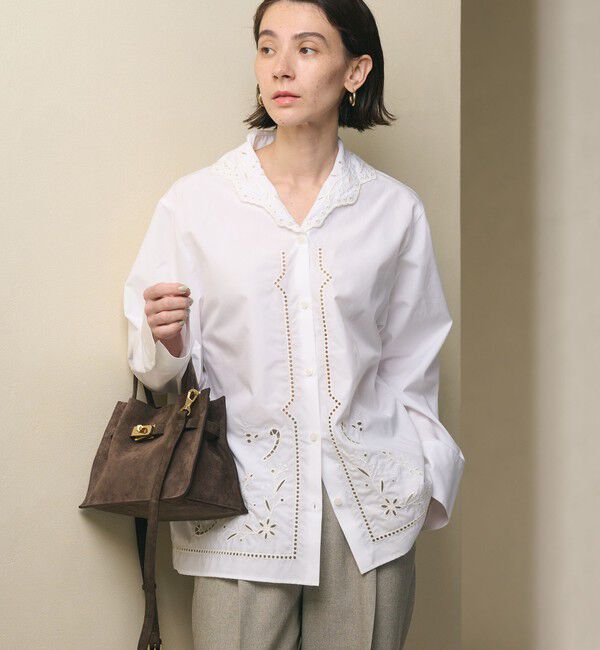 BEAUTY&YOUTH UNITED ARROWS「エンブロイダリーカラー シャツ」|シャツ・ブラウス|WHITE