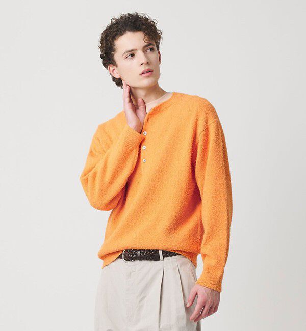 BEAUTY&YOUTH UNITED ARROWS「リラックス 4ボタン ヘンリーネック ニット」|ニット・セーター|ORANGE