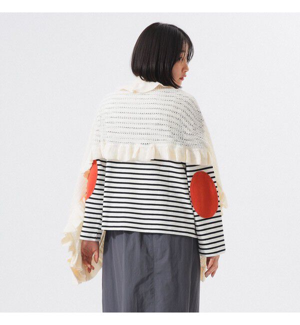 BEAMSBOY「透かし編み フリル ストール」|マフラー|