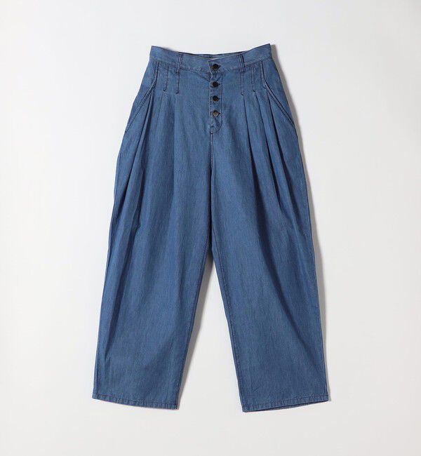 SHIPS any「《予約》SHIPS any:〈洗濯機可能〉ライト デニム バレル タック パンツ」|デニム|