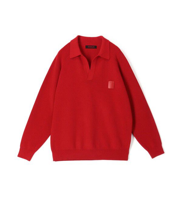 CABaN「コットンカシミヤ ポロスキッパー」|ニット・セーター|35 レッド